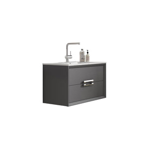 Lucena Bath 40" Décor Tirador Vanity in White, Black, Gray or White and Silver. - The Bath Vanities