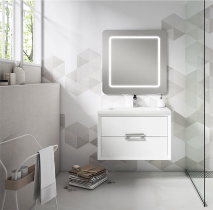 Lucena Bath 40" Décor Tirador Vanity in White, Black, Gray or White and Silver. - The Bath Vanities