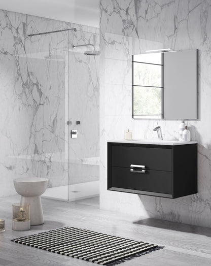 Lucena Bath 24" Décor Tirador Vanity in White, Black, Gray or White and Silver. - The Bath Vanities