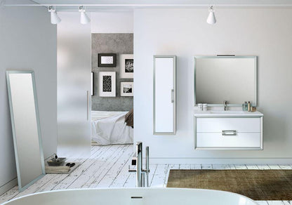 Lucena Bath 32" Décor Tirador Vanity in White, Black, Gray or White and Silver. - The Bath Vanities