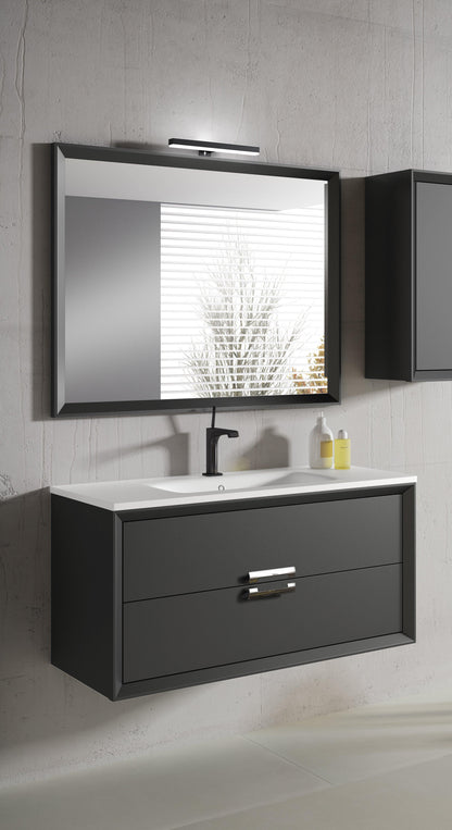 Lucena Bath 24" Décor Tirador Vanity in White, Black, Gray or White and Silver. - The Bath Vanities