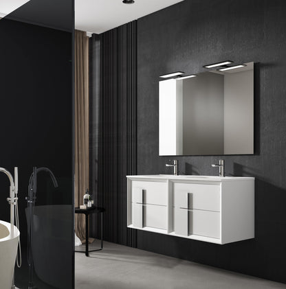 Lucena Bath 64" Décor Cristal Vanity in White, Black, Grey, White and Black or White and Grey - The Bath Vanities