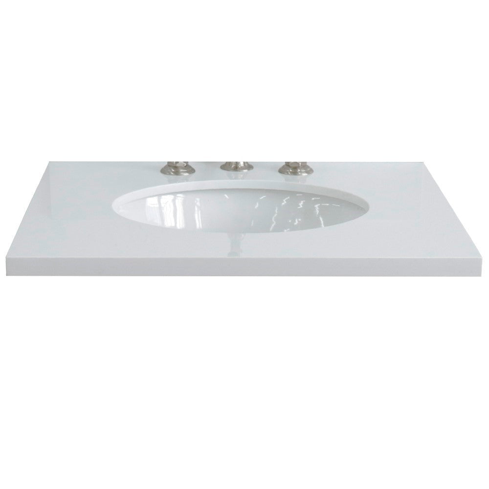 Bellaterra 25” White Quartz Countertop and Single Oval Sink 430001-25-WEO