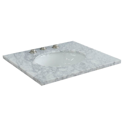 Bellaterra 25” White Carrara Countertop and Single Oval Sink 430001-25-WMO