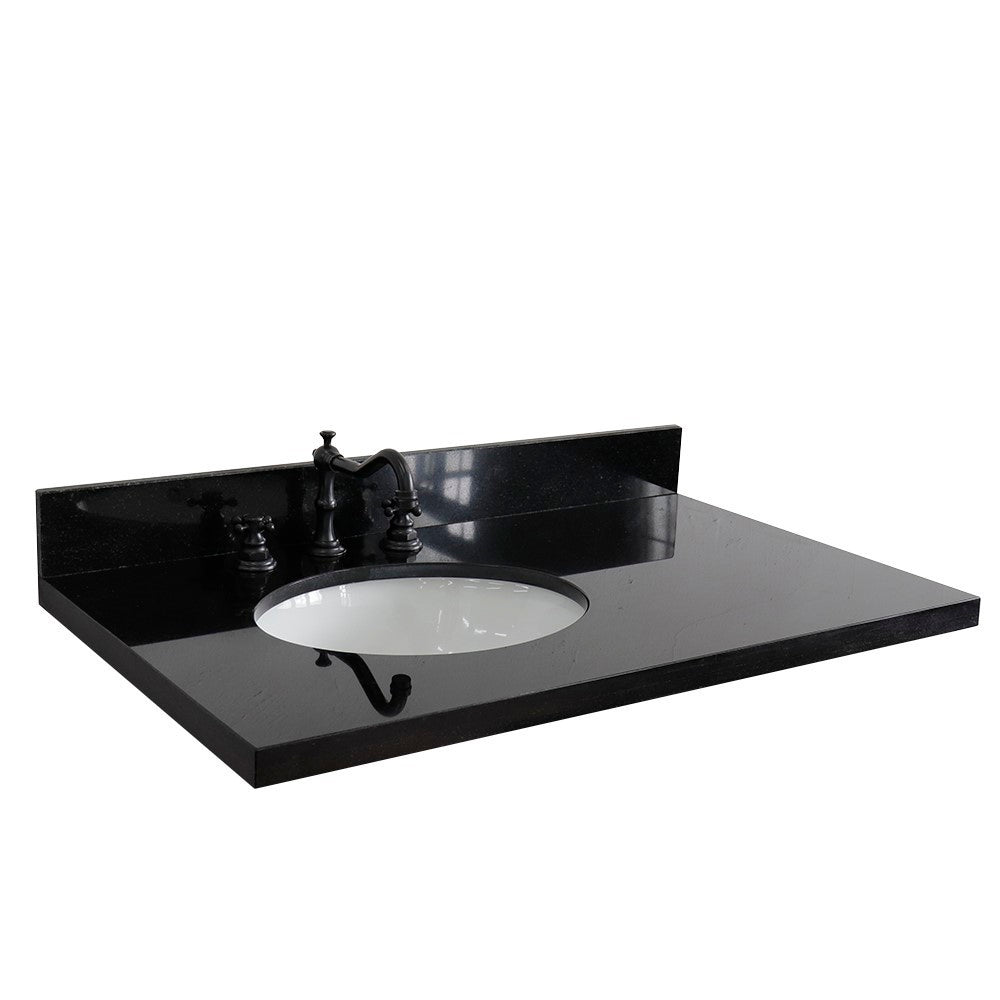 Bellaterra 37” Black Galaxy Countertop and Single Oval Left Sink 430001-37L-BGO