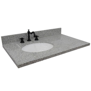 Bellaterra 37” Gray Granite Top With Oval Sink Left 430001-37L-GYO