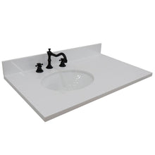 Load image into Gallery viewer, Bellaterra 37&quot; White quartz Countertop and single Oval left sink 430001-37L-WEO