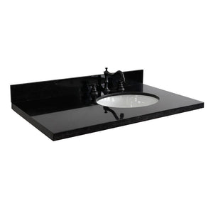 Bellaterra 37” Black Galaxy Countertop and Single Oval Left Sink 430001-37R-BGO