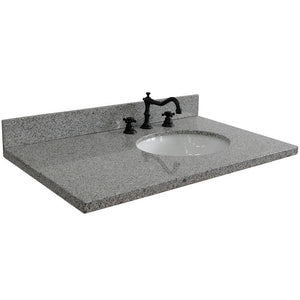 Bellaterra 37” Gray Granite Top With Oval Sink Right 430001-37R-GYO