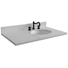 Load image into Gallery viewer, Bellterra 37&quot; White quartz countertop and single oval right sink 430001-37R-WEO