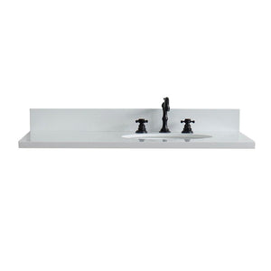 Bellterra 37" White quartz countertop and single oval right sink 430001-37R-WEO