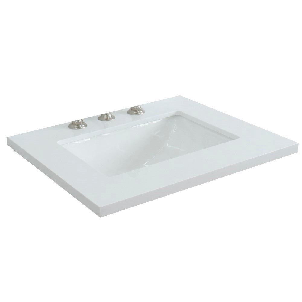 Bellaterra 25” White Quartz Countertop and Single Rectangle Sink 430002-25-WER