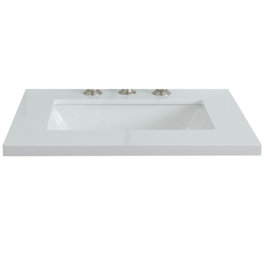 Bellaterra 25” White Quartz Countertop and Single Rectangle Sink 430002-25-WER