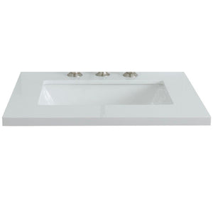 Bellaterra 25” White Quartz Countertop and Single Rectangle Sink 430002-25-WER
