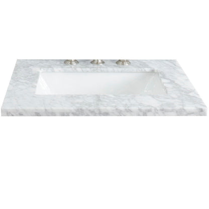 Bellaterra 25” White Carrara Countertop and Single Rectangle Sink 430002-25-WMR