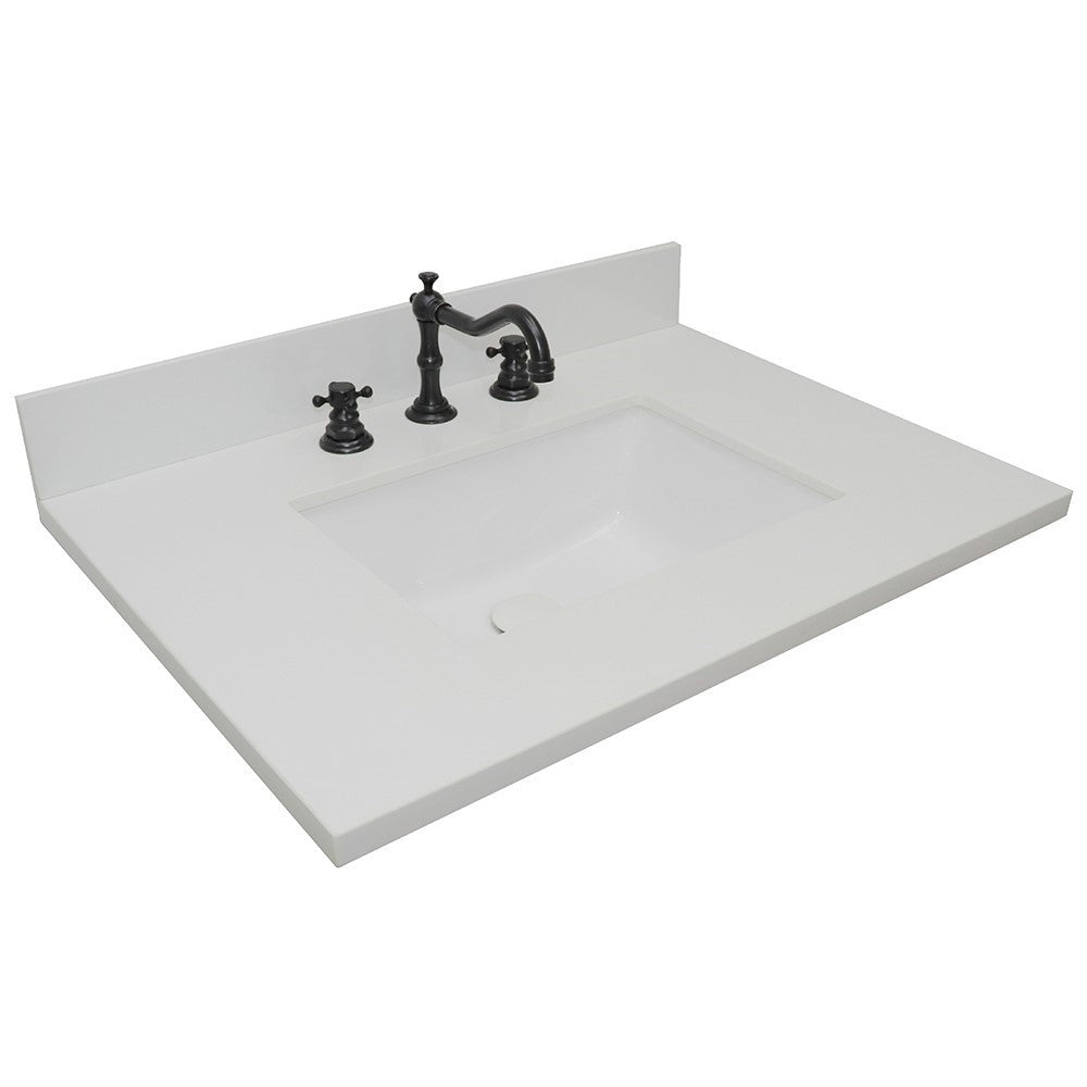 Bellaterra 31” White Quartz Top With Rectangle Sink 430002-31-WER