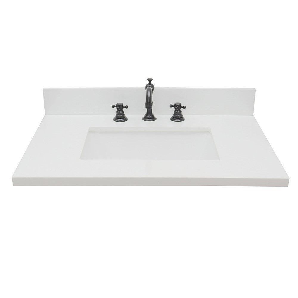 Bellaterra 31” White Quartz Top With Rectangle Sink 430002-31-WER