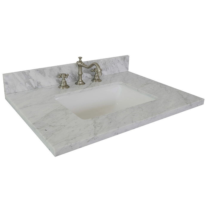 Bellaterra 31” White Carrara Top With Rectangle Sink 430002-31-WMR