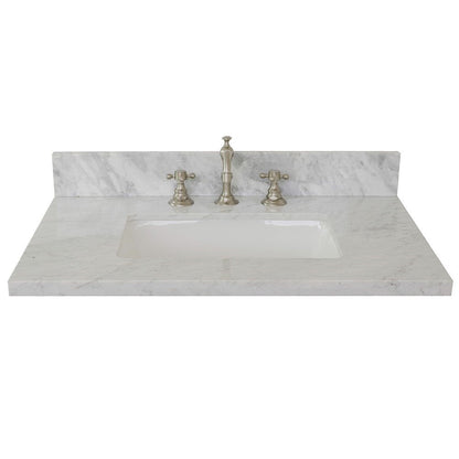 Bellaterra 31” White Carrara Top With Rectangle Sink 430002-31-WMR