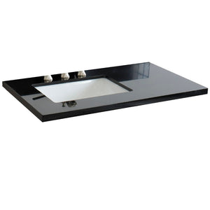 Bellaterra 37” Black Galaxy Countertop and Single Rectangle Left Sink