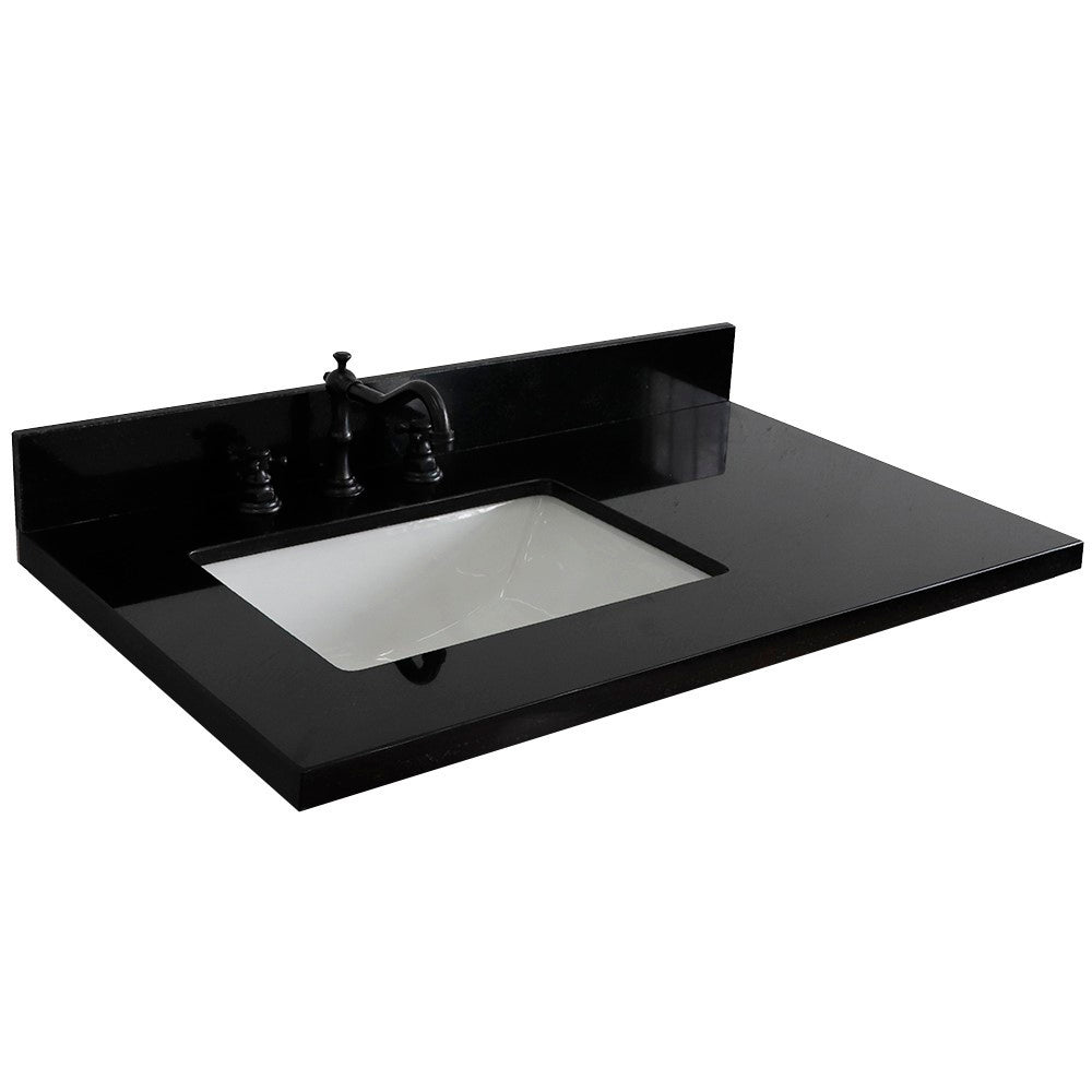 Bellaterra 37” Black Galaxy Countertop and Single Rectangle Left Sink