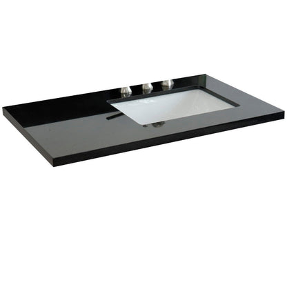 Bellaterra 37” Black Galaxy Countertop and Single Rectangle Right Sink