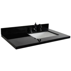 Bellaterra 37” Black Galaxy Countertop and Single Rectangle Right Sink