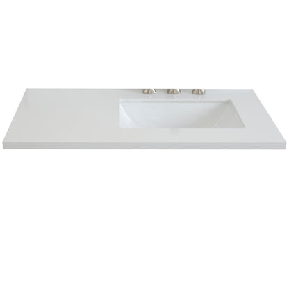 Bellterra 37" White quartz countertop and single Rectangle right sink 43000-37R-WER