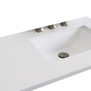 Bellterra 37" White quartz countertop and single Rectangle right sink 43000-37R-WER