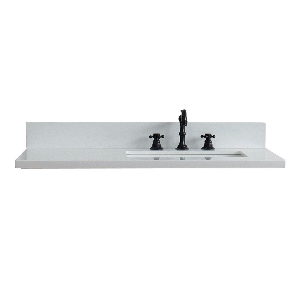 Bellterra 37" White quartz countertop and single Rectangle right sink 43000-37R-WER