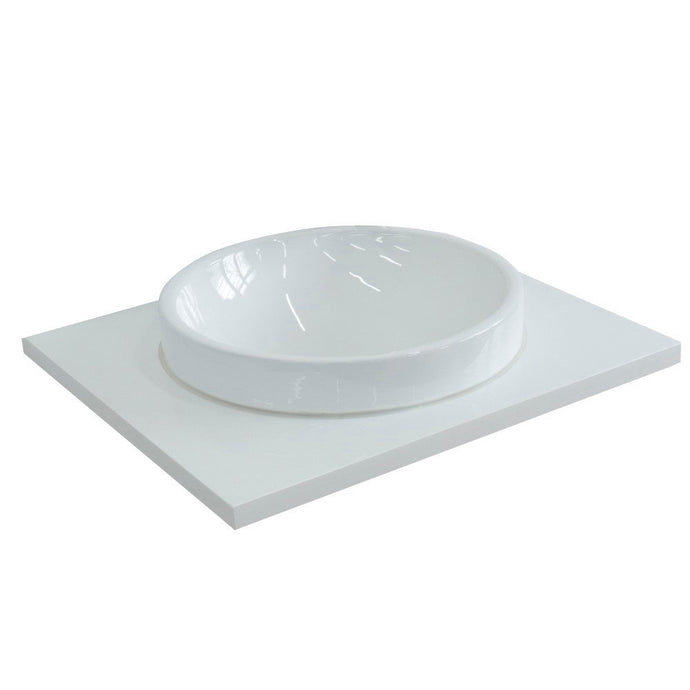 Bellaterra 25” White Quartz Countertop and Single Round Sink 430003-25-WERD