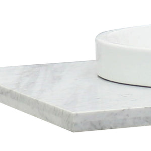 Bellaterra 25” White Carrara Countertop and Single Round Sink 430003-25-WMRD