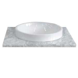 Bellaterra 25” White Carrara Countertop and Single Round Sink 430003-25-WMRD