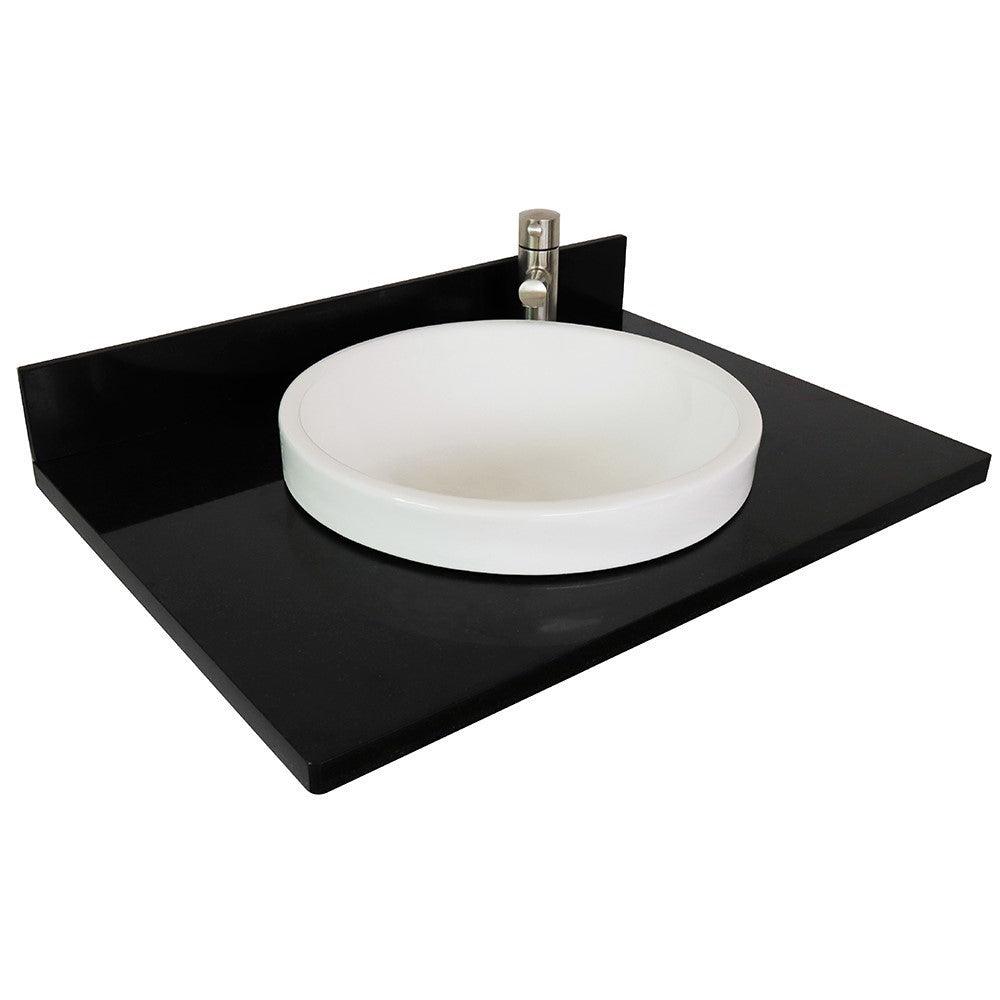 Bellaterra 31” Black Galaxy Granite Top With Round Sink 430003-31-BGRD