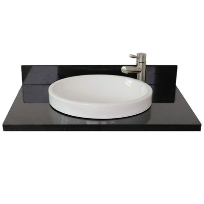 Bellaterra 31"Black Galaxy Countertop with round White Ceramic sink 430003-31-BGRD