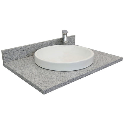 Bellaterra 31" Gray Granit Top with round White Ceramic sink 430003-31-GYRD