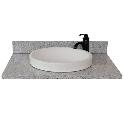 Bellaterra 31" Gray Granit Top with round White Ceramic sink 430003-31-GYRD