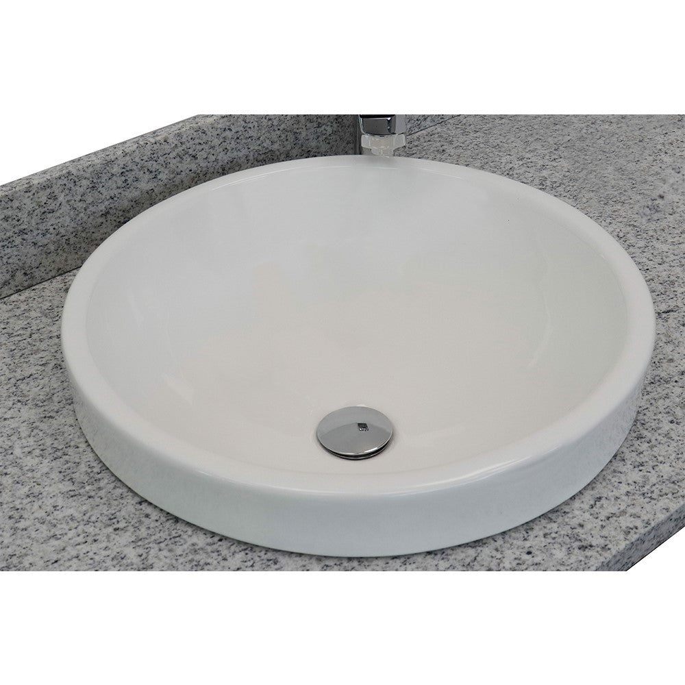 Bellaterra 31" Gray Granit Top with round White Ceramic sink 430003-31-GYRD