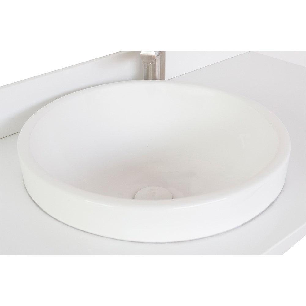 Bellaterra 31 in. White Quartz Countertop With Round Sink 430003-31-WERD