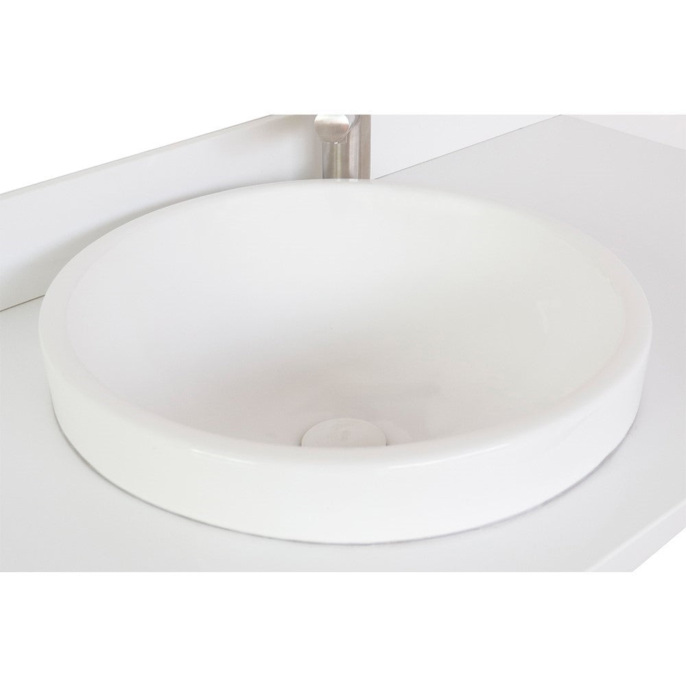 Bellaterra 31" White Quartz Top with round White Ceramic sink 430003-31-WERD