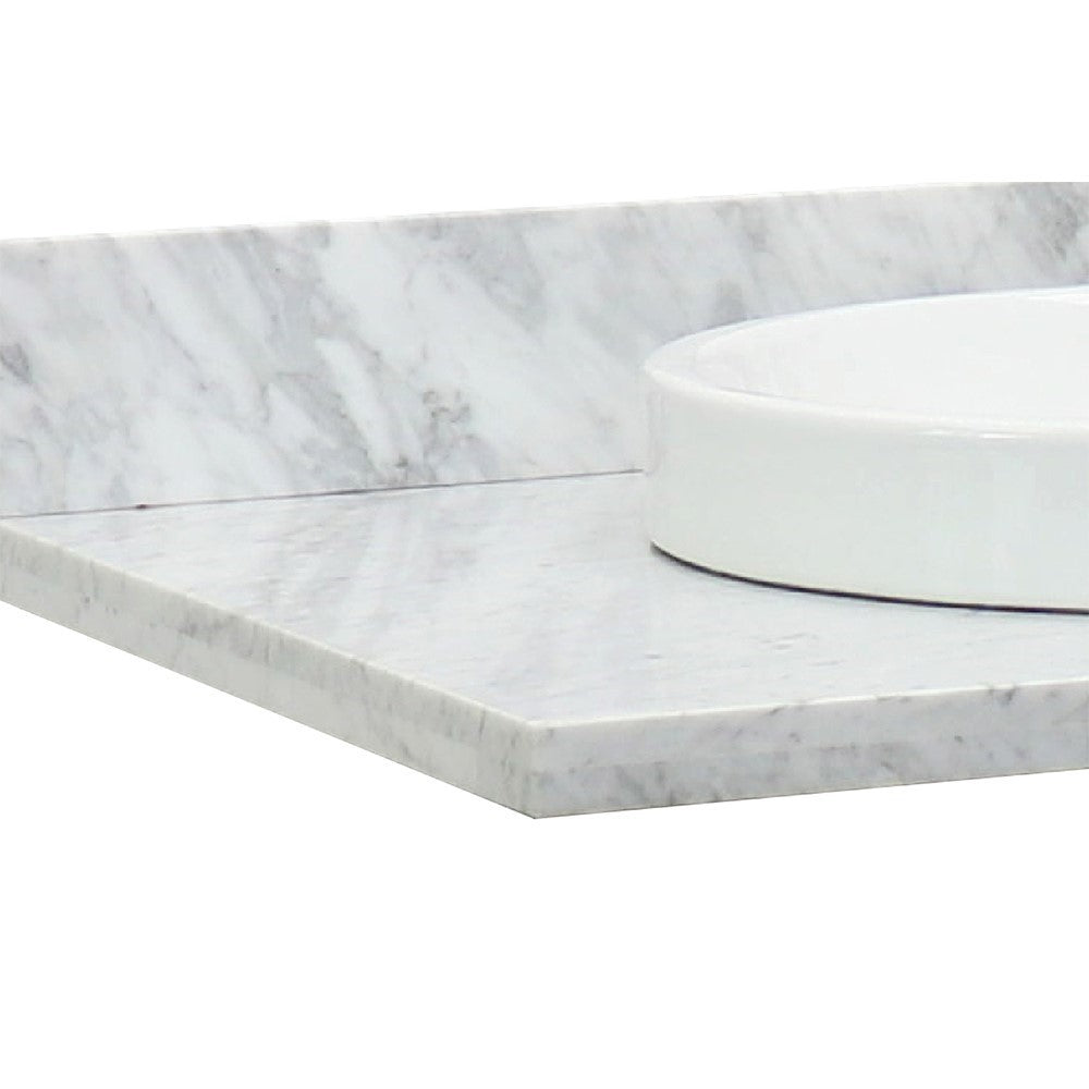 Bellaterra 31" White Carrara Top with round White Ceramic sink 430003-31-WMRD