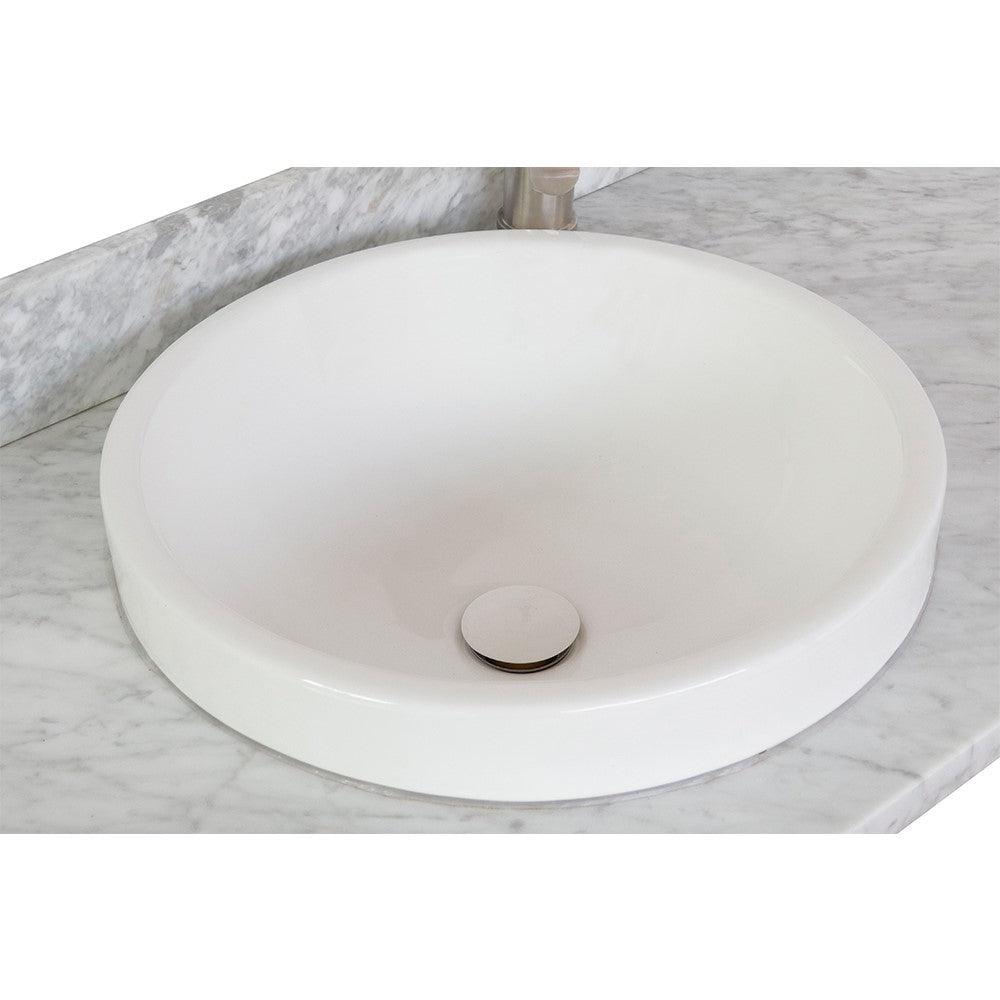 Bellaterra 31 in. White Carrara Countertop With Round Sink 430003-31-WMRD