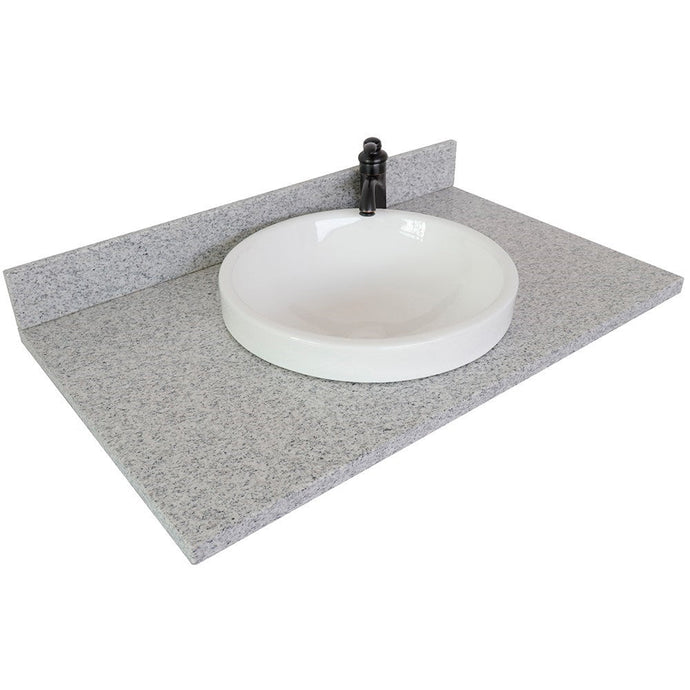 Bellaterra 37” Gray Granite Top With Round Sink 430003-37-GYRD