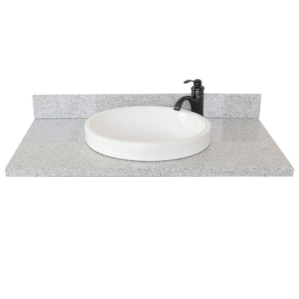 Bellaterra 37” Gray Granite Top With Round Sink 430003-37-GYRD