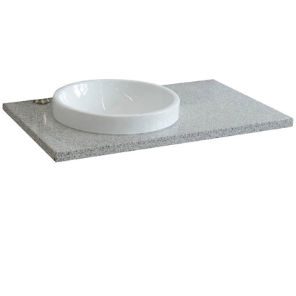 Bellaterra 37” Gray Granite Top With Round Sink Left 430003-37L-GYRD