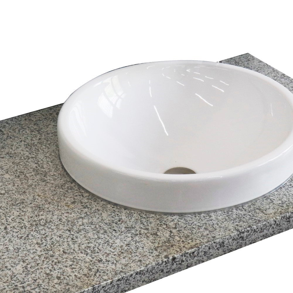 Bellaterra 37” Gray Granite Top With Round Sink Right 430003-37R-GYRD