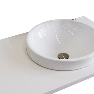 Bellaterra 37" White quartz countertop and single right sink
