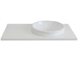 Bellaterra 37" White quartz countertop and single right sink