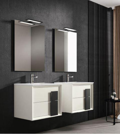 Lucena Bath 64" Décor Cristal Vanity in White, Black, Grey, White and Black or White and Grey - The Bath Vanities