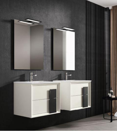 Lucena Bath 48" Décor Cristal Vanity in White, Black, Grey, White and Black or White and Grey - The Bath Vanities